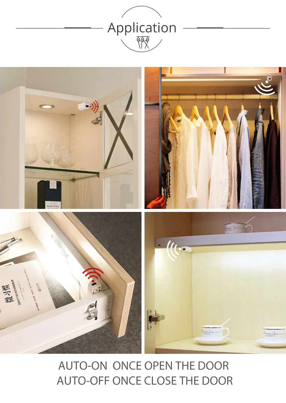 Motion Sensor 12V DC 2.5W PVC Infrared Smart Door Sensor Smart Switch Auto ONOFF Door Lighting cupboard Wardrobe Bar Lights (14)