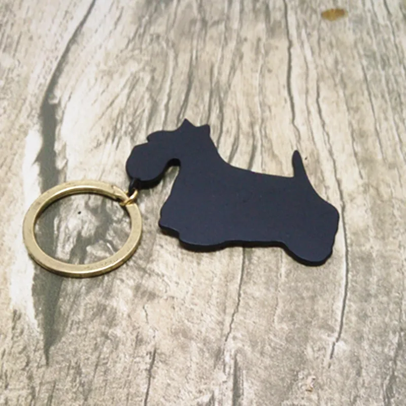 1pcs products Scottie Scottish Terrier keychain Custom all kinds of animal key chain The black metal