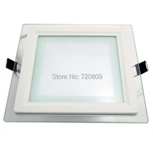 10 шт./лот 18 Вт светодиодный ультратонкое стекло панель свет кухня квадратная Потолочная люстра Чистый/теплый белый