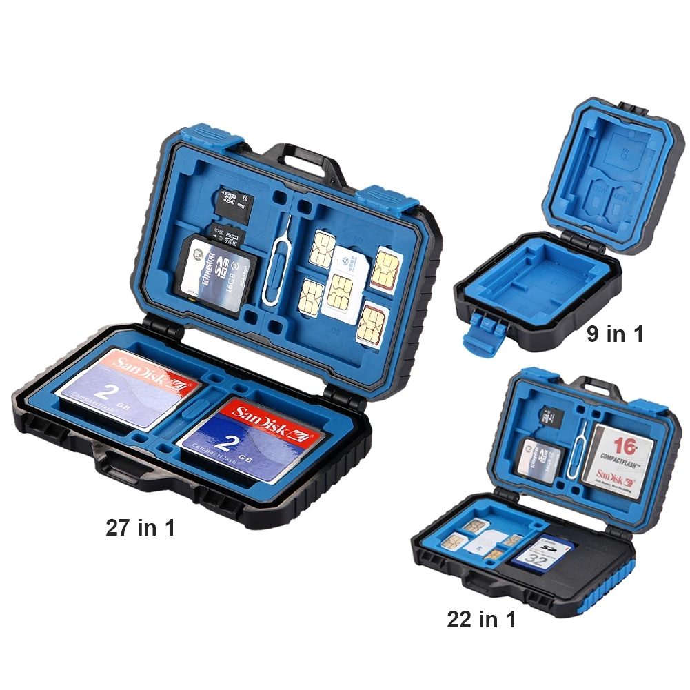 PULUZ Anti shock Waterproof Holder SIM SD CF TF Memory Card Case Hard