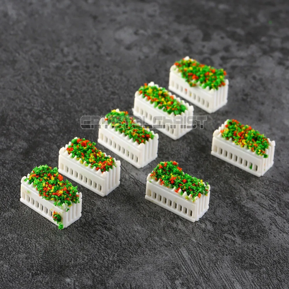 

10pcs Model Rectangle Flowerbed Park Garden Railway Border Parterre 1:100 Free Shipping