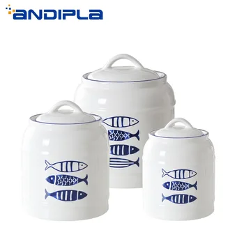 

3 pcs/lot Nordic Home Creative Ceramic Tea Cans High Capacity Sealed Canister Milk Powder Storage Jar Bean Bottle Food Container