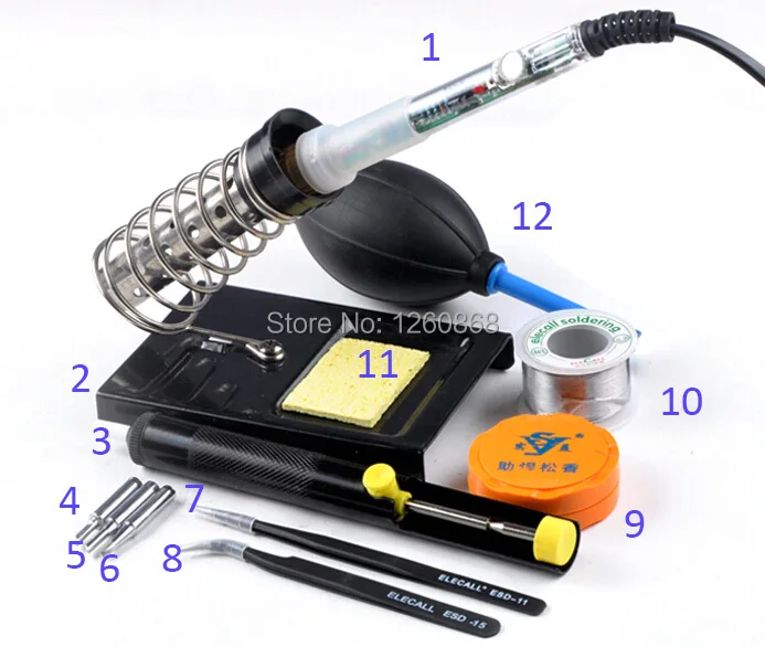 

12 in1 220-240V 60W Electric Thermostatic Soldering Iron sets