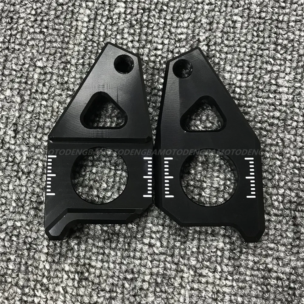 Heinmo Motorcycle CNC Aluminum Rear Axle Spindle Chain Adjuster Blocks for Yamaha TMAX 530 500 Black
