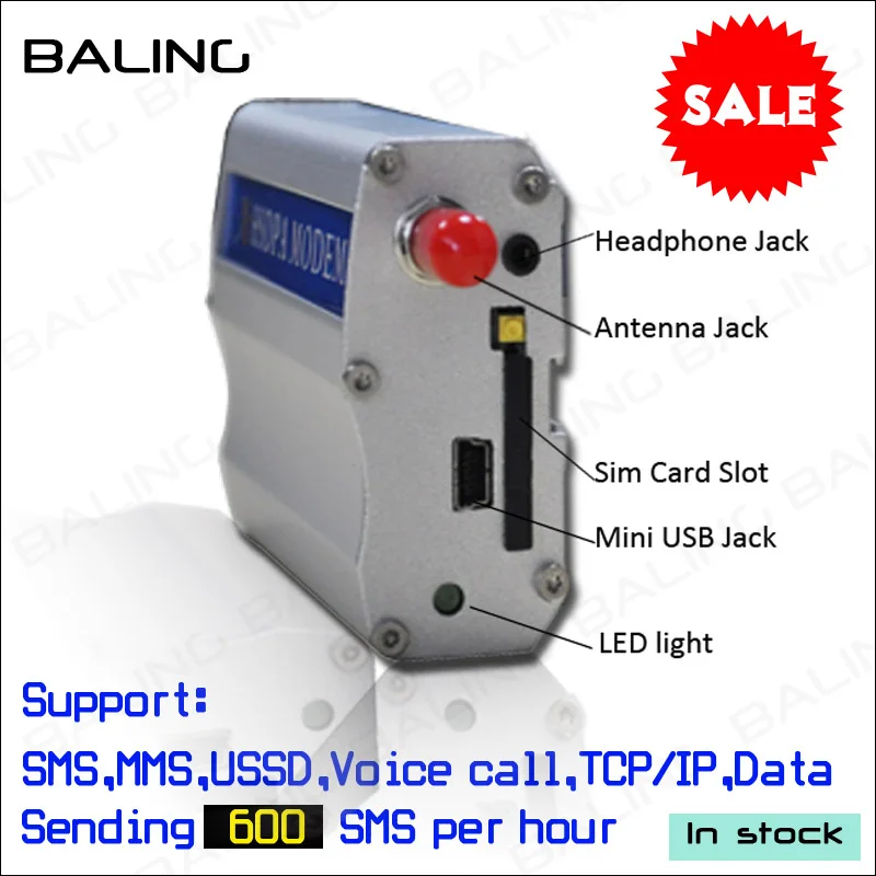 3g rs232 db9 simcom edge hsdpa hsupa modem for bulk sms mms ussd data tcp ip stack voice calls