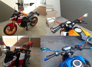 

For Suzuki Kawasaki Yamaha Honda Ducati Aprilia bmw Motorcycle Mirrors motorbike moto CNC Rearview street Mirror Aluminum Red