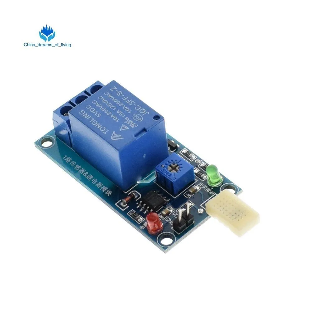 

HR202 DC 5V 1 Channal 1CH Humidity Sensor Switch Relay Module Control Board Humidity Sensor Module