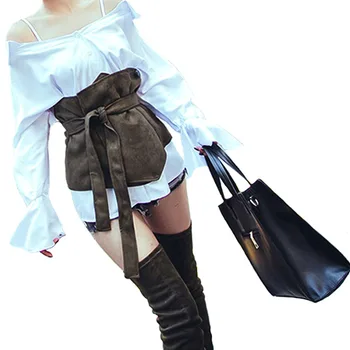 

2017 new Lace up wide Belt Sexy slim belts corset women cummerbunds women's fashion accessories Bowknot wide bind waist closure