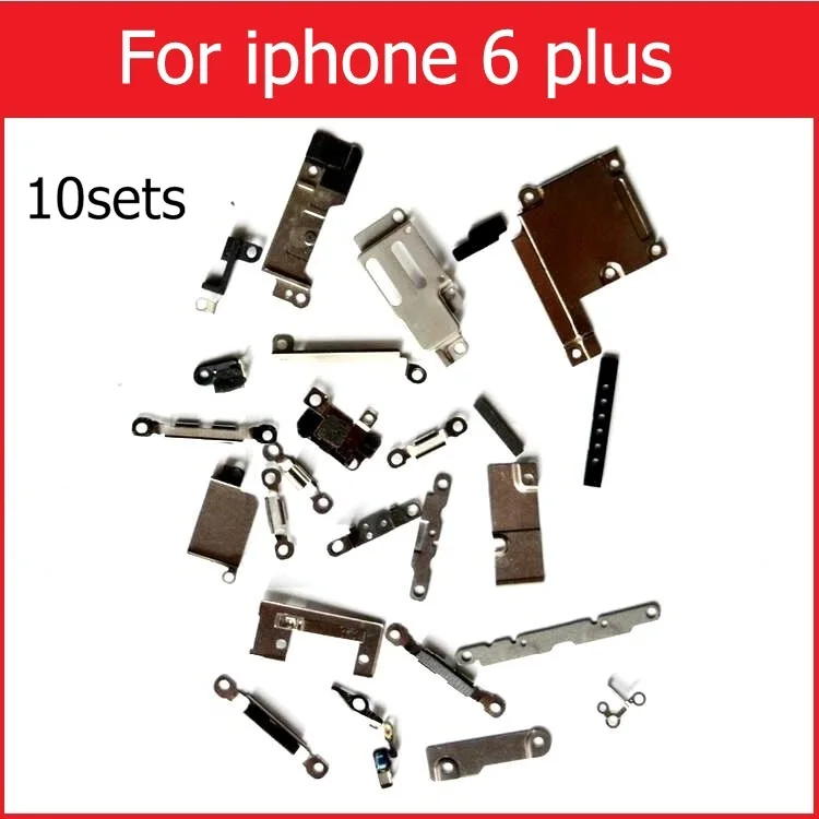 Внутренние маленькие металлические железные детали для iPhone 4, 4S, 5, 5c, 5S, 6, 6s plus, маленький держатель, кронштейн, защитная пластина, комплект, запчасти для телефонов - Цвет: 10Set for 6plus