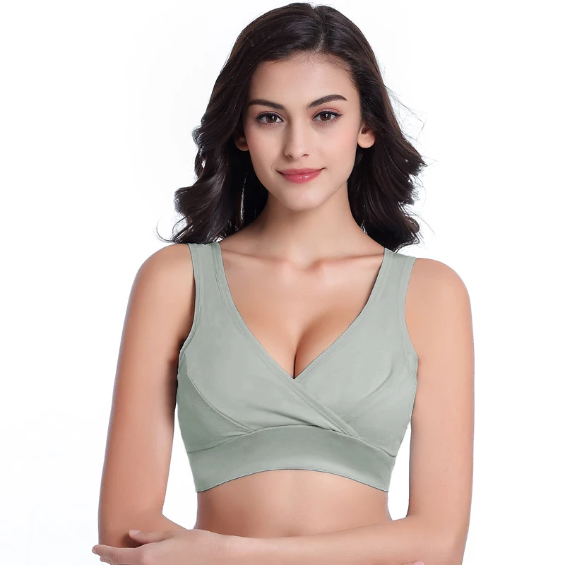 

Wirefree Nursing Maternity Bra Clothing Cotton Breastfeeding Bra Pregnancy Breast One Size Sleep Underwear for Pregnant Women