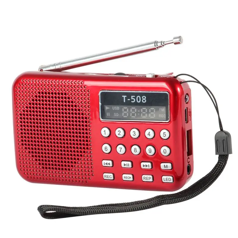 

Portable Mini LCD Digital FM Radio Speaker USB Micro Fr SD Card Mp3 Music Player Black Blue Red