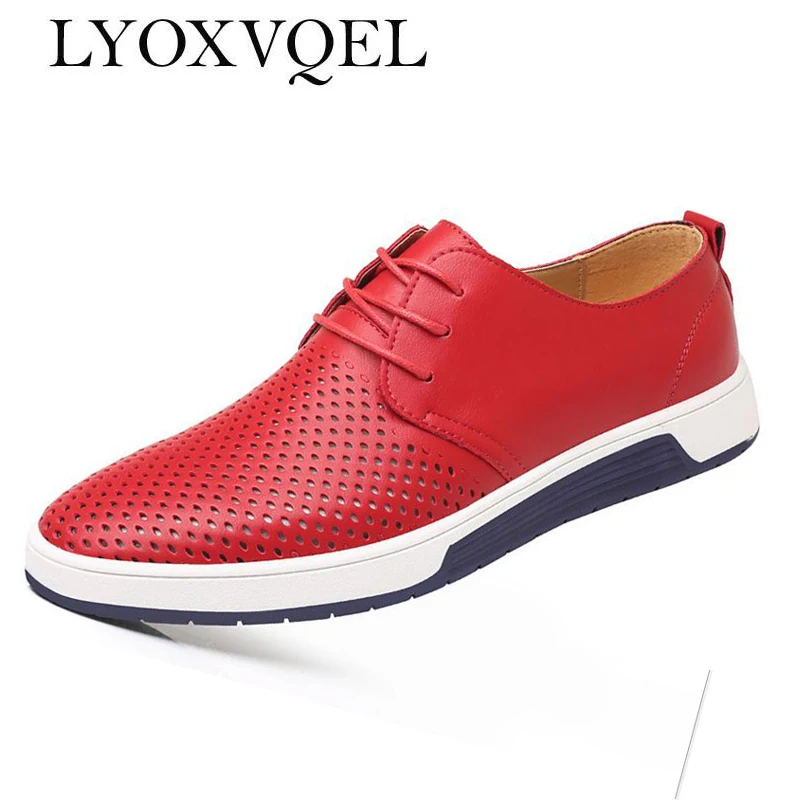 New Summer Brand Casual Men Shoes Mens Flats Luxury Genuine Leather