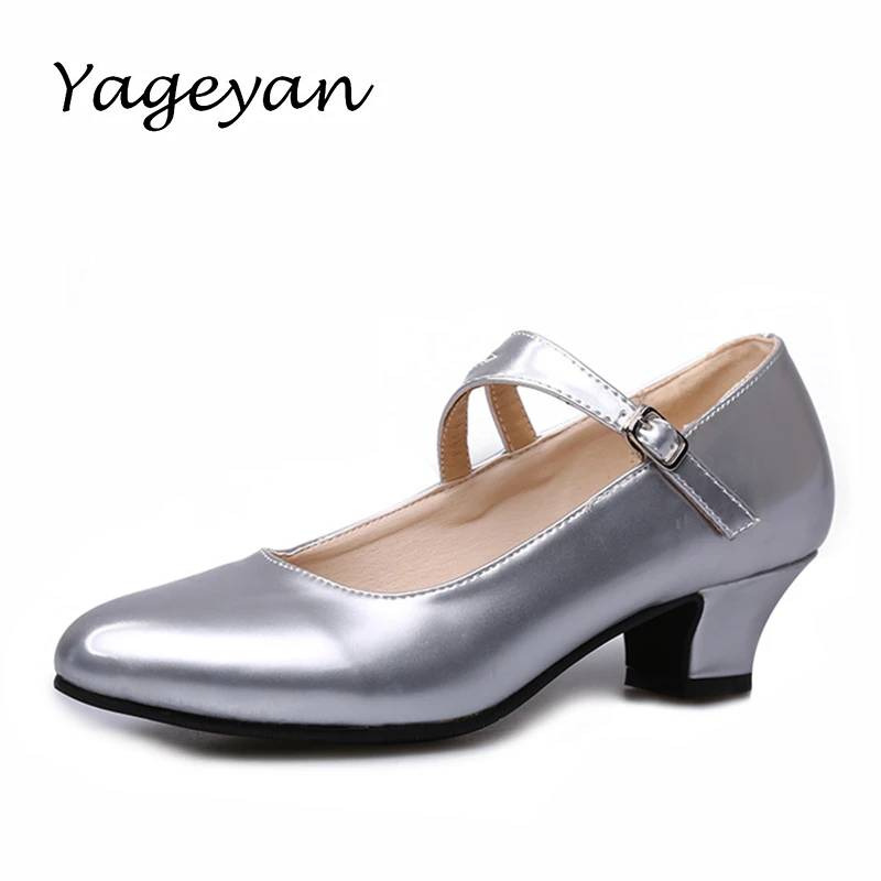 PU 3.5CM Low Heel  Buckle Women Latin Dance Shoes Anti-slip Rubber Soles Outdoor Ballroom Dance Sneakers EUR34-42 Plus Size