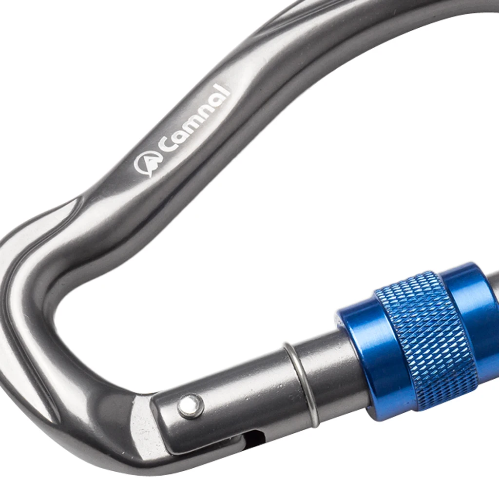 23KN Climbing Carabiner Mountaineering D Type Metal Clip Auto Locking D Carabiner Clip Heavy Duty Rock Climbing Carabiner