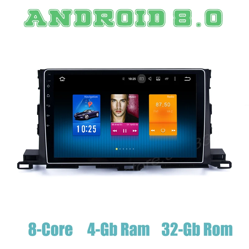 

Octa core px5 Android 8.0 car GPS radio player for Toyota Highlander 2015 2016 with 4G RAM wifi 4g usb auto Multimedia