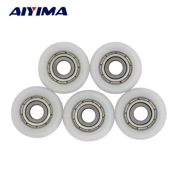 

AIYIMA 5pcs Miniature 695ZZ Ball Bearing 5x18x6mm Double Metal Shielded Precision Plastic Door Pulley Nylon Bearings Arc Type