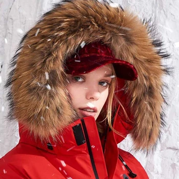 

Winter Size Big 100% Real Natural Fur Collar & Womens Scarfs Fashion Coat Sweater Scarves Collar Luxury Raccoon Fur Neck Cap