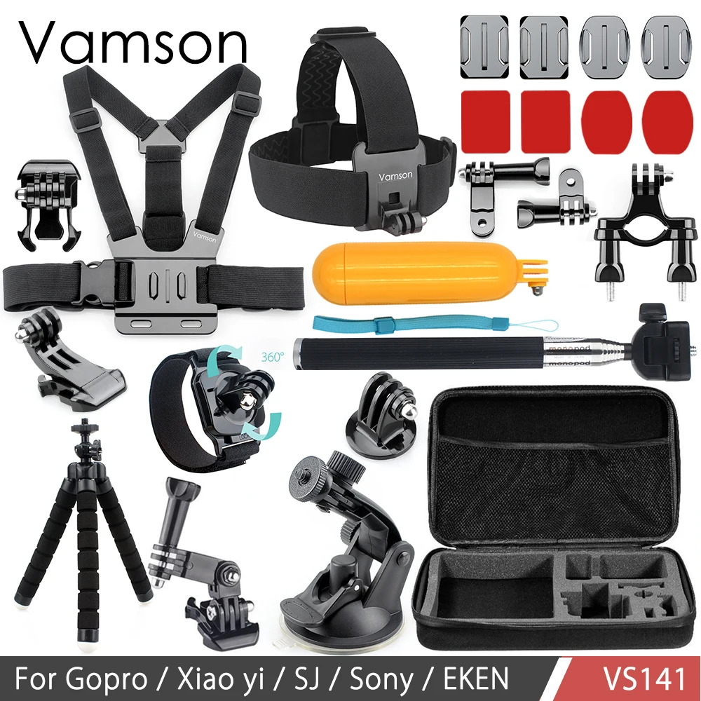 

Vamson for Go pro Accessories Set Bicycle Mount Mini Tripod Monopod for Gopro Hero 6 5 4 3 for Xiaomi for Yi for SJCAM VS141