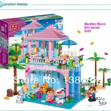 Обучающий и образовательный БанБао принцесса серии 8361 милый дом 380 шт. Строительный блок Набор девочки из кирпичиков игрушка лучший подарок для детей