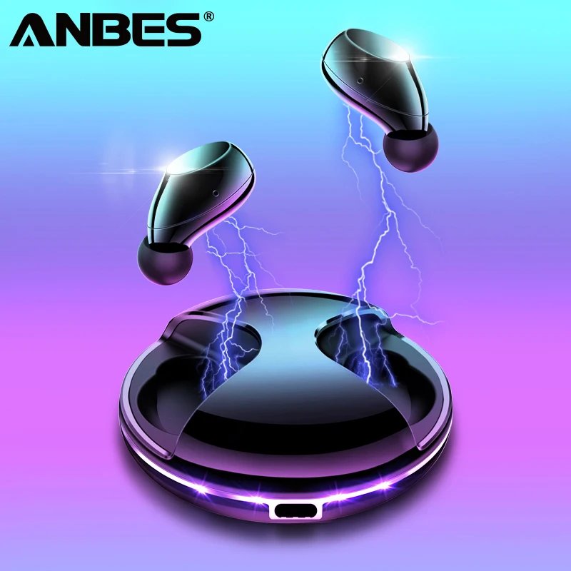 ANBES Magnetic Charging Bluetooth V5.0 Earphone Wireless IPX 5 Waterproof Earphones Bass Stereo Sound Earbuds Headset for Xiaomi |