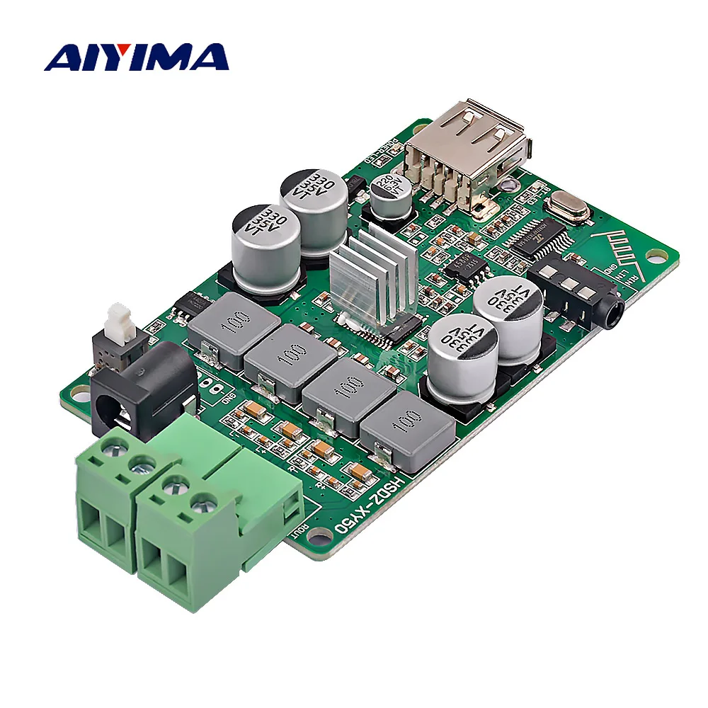 

Aiyima TPA3116 Bluetooth 4.2 Amplifier Board 50W*2 Stereo 2.0 Digital Amplifiers AUX USB Decode MP3 WMA WAV FLAC
