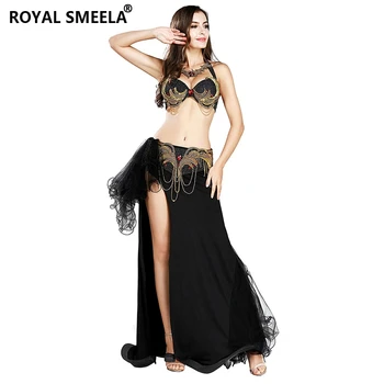 

2020 New Design Professional Belly Dance Costume set for Women Dancer Wear Sequined bra belt mesh skirt Belly dancing clothes