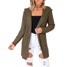Spring Autumn Knitted Cardigan Women Sweater Jacket 2017 New Fashion Slim Hooded Backside Bandage Sweater Woman Jacket BL305 A0