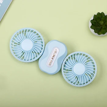

Househod Portable Two Head Fan for Lovers 360 Degrees Blowing Angle Summer Cooling Air Conditioner Fan