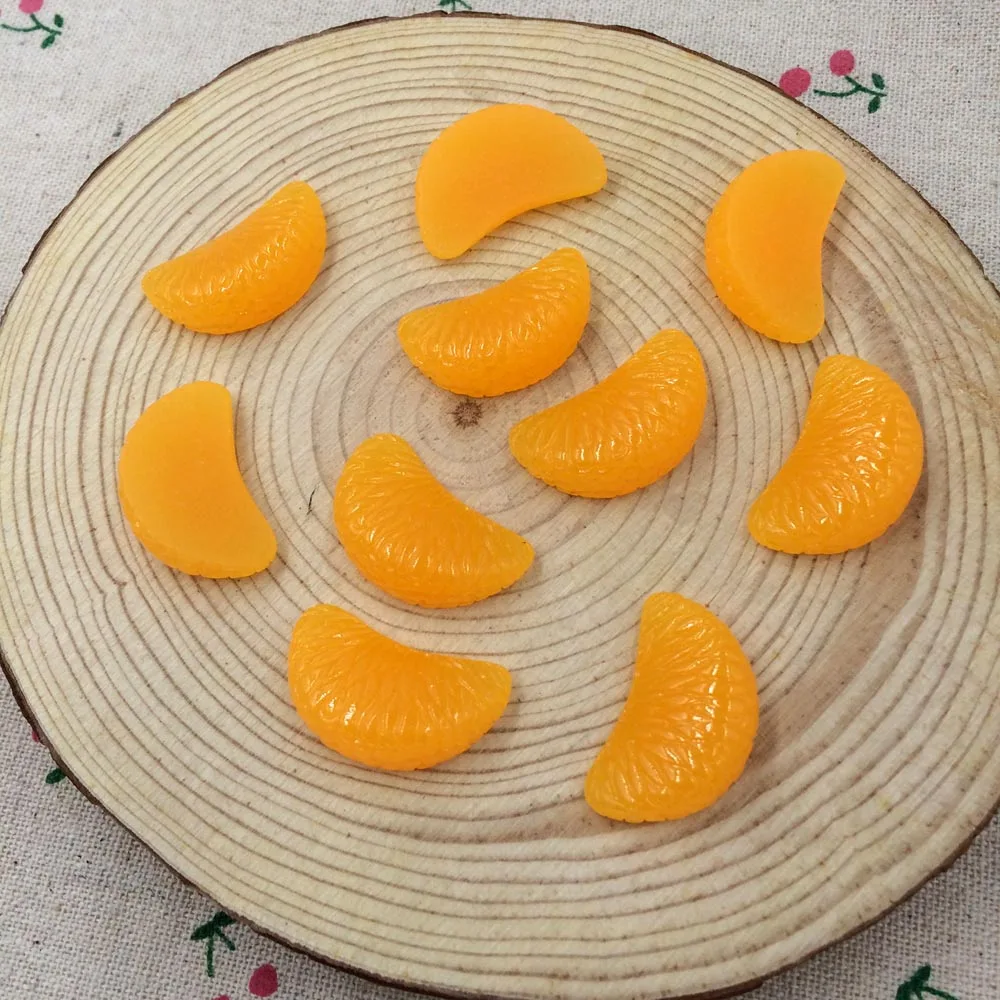 

10 Pieces Orange Fruit Flatback Flat Back Resin Cabochon Kawaii DIY Resin Craft Decoration Scrapbooking Embellishment 15*28mm