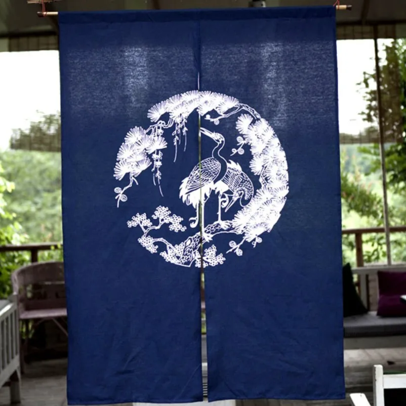 Nice Curtains Chinese Style Crane Pattern Door Curtain Household Cotton