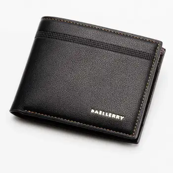 

New Mens Slim Bifold Wallet PU Leather Short Purse With Credit Card Holder Slots Fashion Men Wallets Carteira Masculina