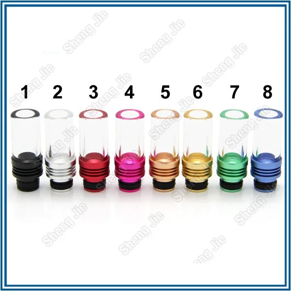 

8pcs Metal+Glass DripTip Wide Bore Glass Colorful driptip For 510 Cigarette RDA RBA