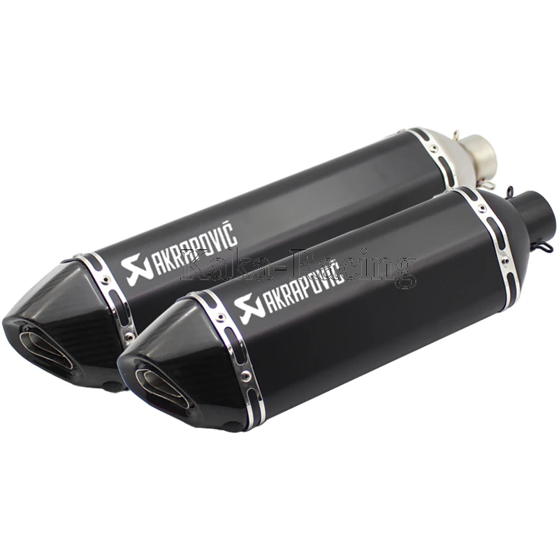 

Fully black 570mm/470mm length Akrapovic Motorcycle Exhaust Pipe Motorbike Exhaust Muffler Escape moto Left side and Right Side