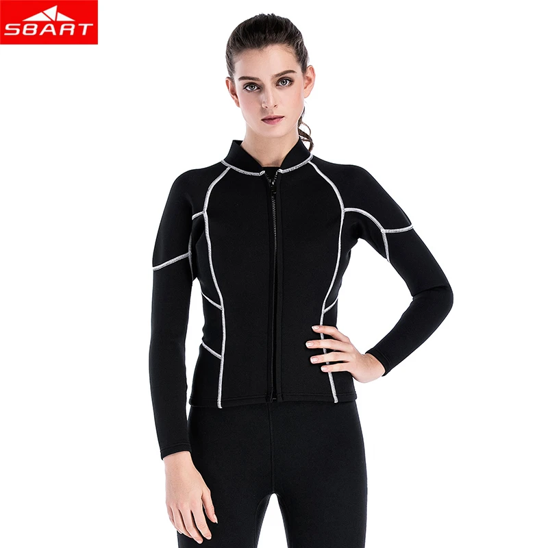 Sbart Winter Women 2mm Elastic Diving Jacket neoprene swimsuit Split