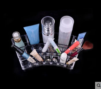

Transparent Desk Cosmetic Makeup Organiser Storage Box Lipstick Brush Holder