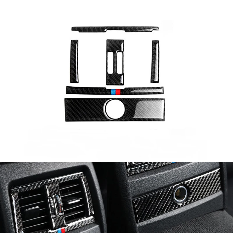 

Car Carbon Fiber Center Console Air Outlet Air Condition Vent Decorative Cover Frame Stickers for BMW F30 F34 2013 2014 2015
