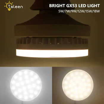 

For Cabinet Showcase LED GX53 Lamp Light 12W 15W 18W GX53 light bulb smd2835 gx 53 AC 220V 230V 240V warm cool white spotlight