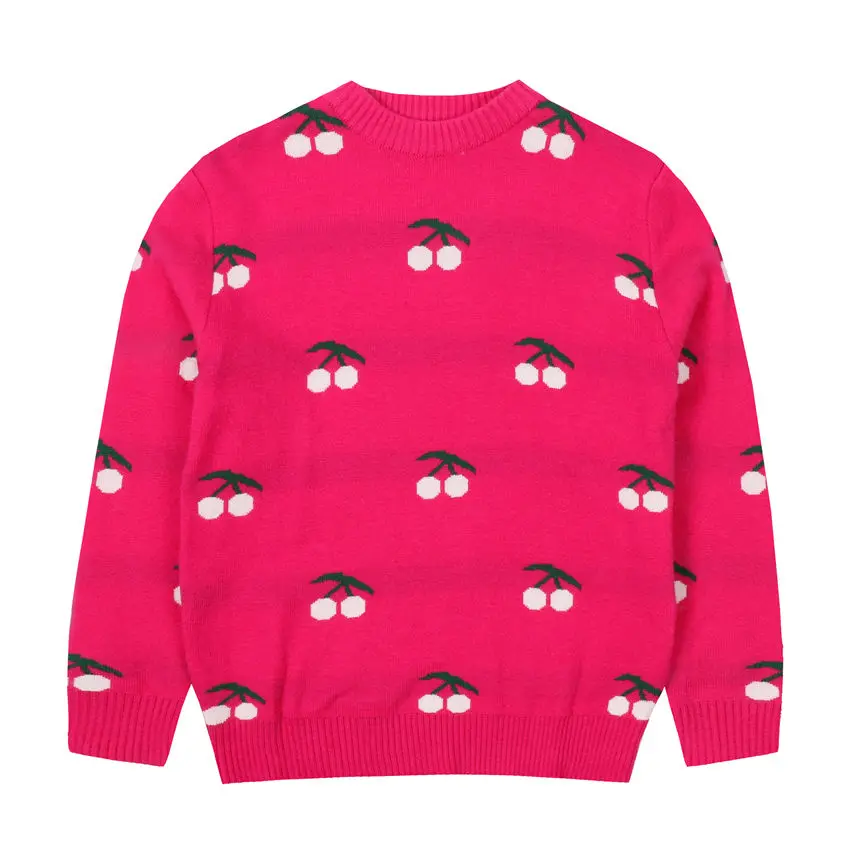 

Kids Sweaters for Girls Fruit Knitwear Autumn Infant Knitted Tops Winter Children Cherry Clothes 2 6 8 9 12 Years Girls Sweaters