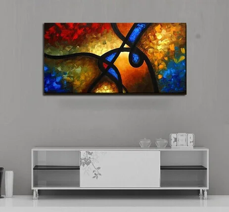 

2018 New Modern Red Poppies Abstract Oil Painting on Canvas Modern Pop Art Wall Picture For Living Room Sofa Cuadros Decoracion
