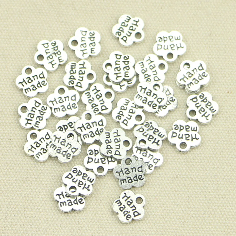 50pcs Tibetan BRONZE Plated plates hand made Charms Pendants for Jewelry Making DIY Handmade Craft 8mm