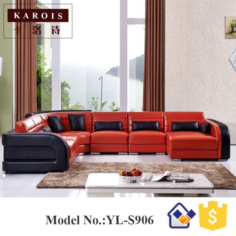 Image China quality supplier big lots furniture leather corner sofa S906,leather couch