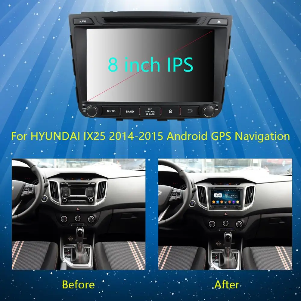Автомагнитола 8 &quotIPS 8Core 4G + 64G Android 9 0 DVD радио GPS Navi для Hyundai IX25 Creta 2014 2015 2016 2017 DSP CarPlay