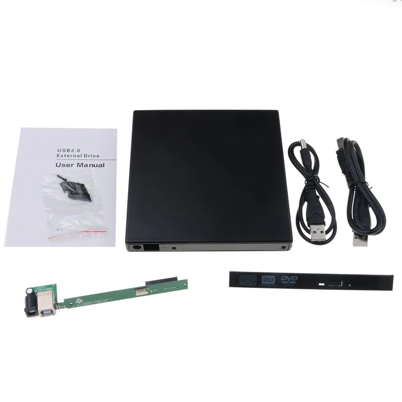 Kebidumei 12,7 мм тонкий DVD CD DVD-Rom IDE чехол привод коробка USB 2,0 SATA Внешний привод для ноутбука ноутбук компьютер оптом