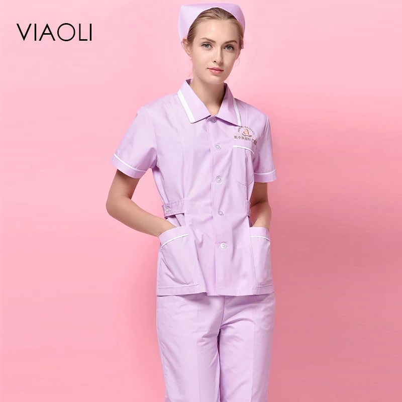 Viaoli больничных медсестер одежда новый летний длинными рукавами костюм сплит зубные тонкий женский униформа медсестры