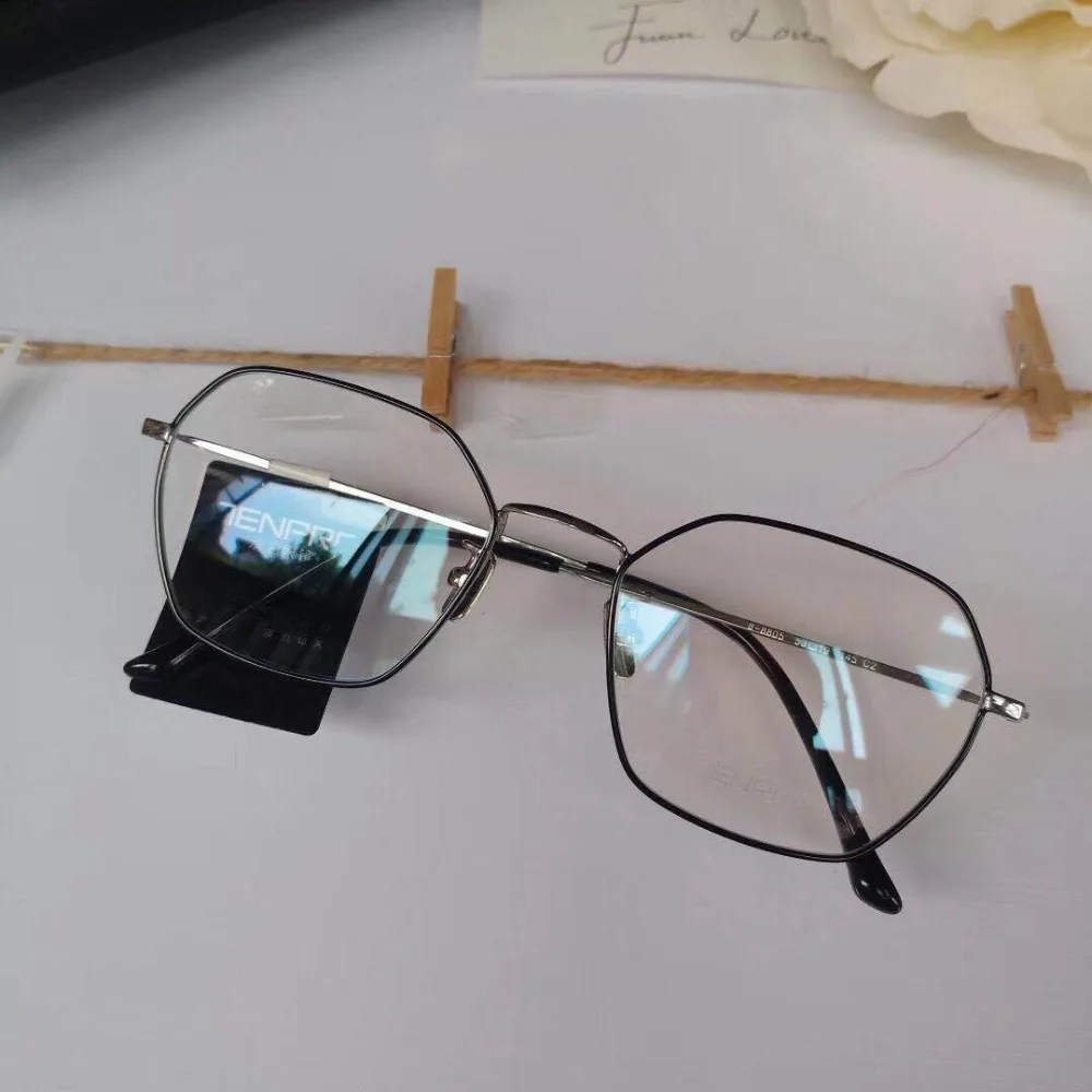 TENPRO Новый Свет B Титан очки кадр Для женщин модная Винтаж Повседневное хорошо нерегулярные полигон оптические очки 8805