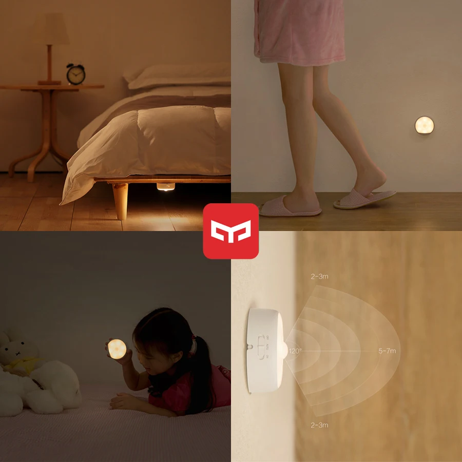 Оригинальный светодиодный ночной Светильник Xiaomi Mijia лампа для коридора
