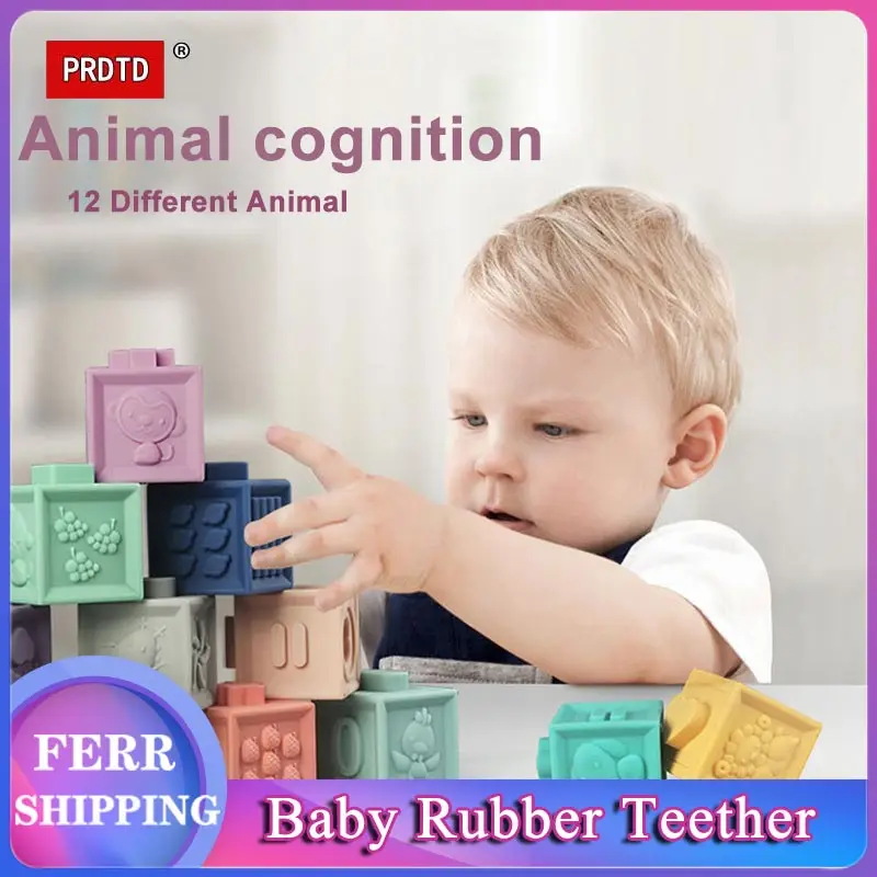 

Baby Grasp Toy Educational Building Blocks 3D Touch Hand Soft Balls Baby Massage Rubber Teethers Squeeze Toy Bath Ball Toys