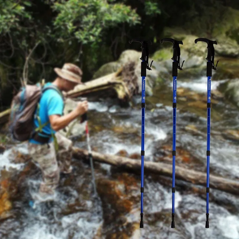 Телескопические трости трость Пеший Туризм Прогулки Trekking Trail поляков Сверхлегкий 4-раздел FL08