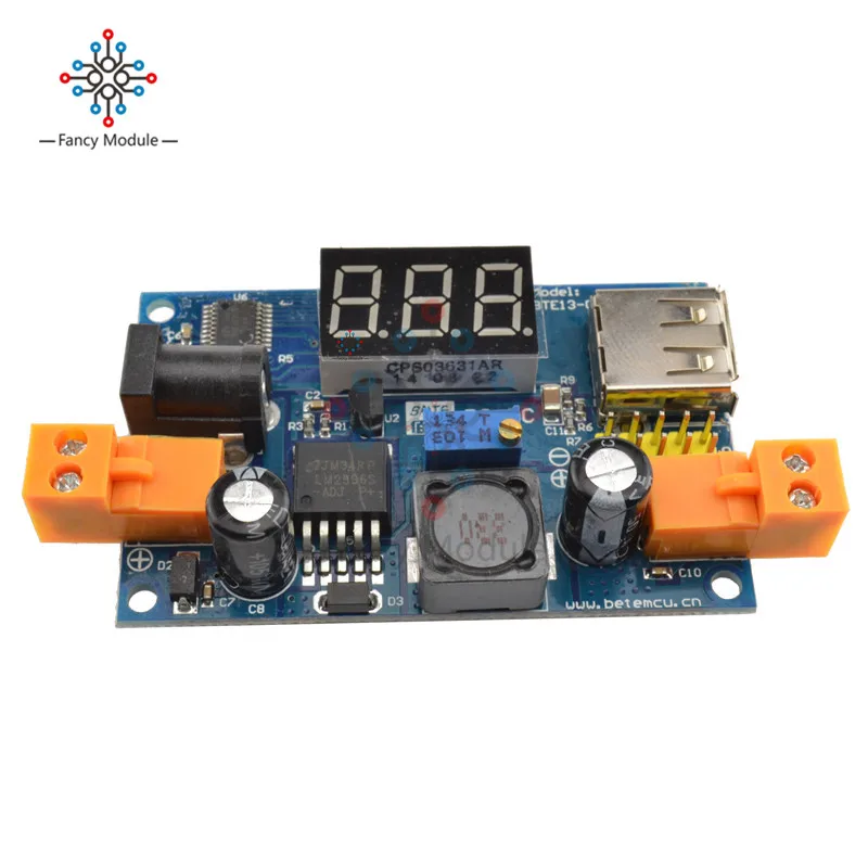 

LM2596 DC-DC Buck Converter Step-Down Power Module+LED Voltmeter Output 1.25-37V