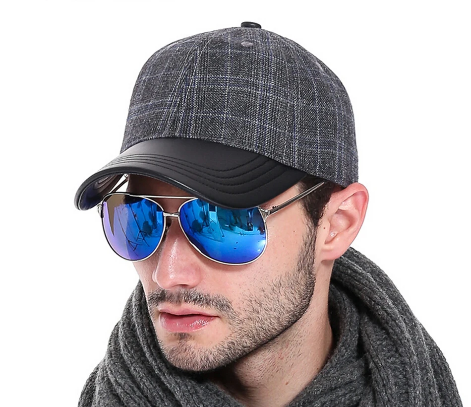 Wholesale 3pcs Branded Mens Plaid Baseball Hats for Spring Fall Men NEW